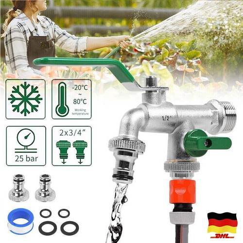 Doppel wasserhahn garten 2 - wasserhahn, 1/2